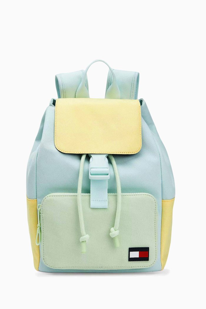 

Tommy Eco Fun Colour-blocked Backpack in Recycled Polyester, Blue