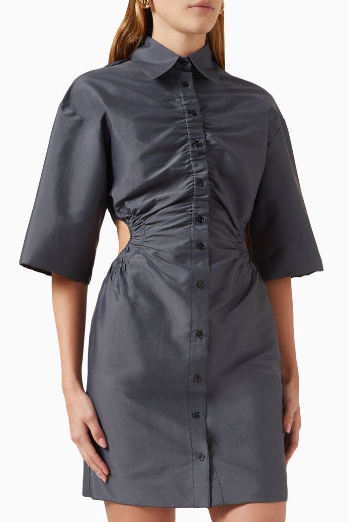 

Astral Mini Dress in Satin, Blue