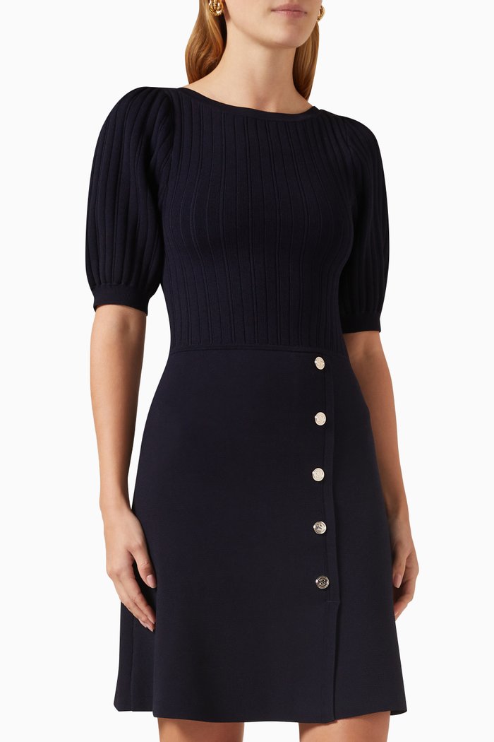 

Eugenia Mini Dress in Knit, Blue