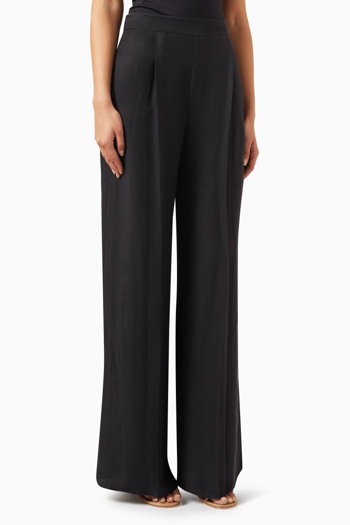 

Wide-leg Pants in Silk, Black