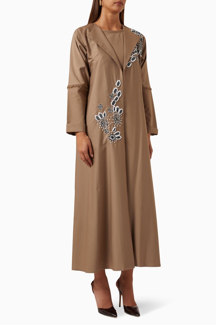 

Embellished Abaya, Brown