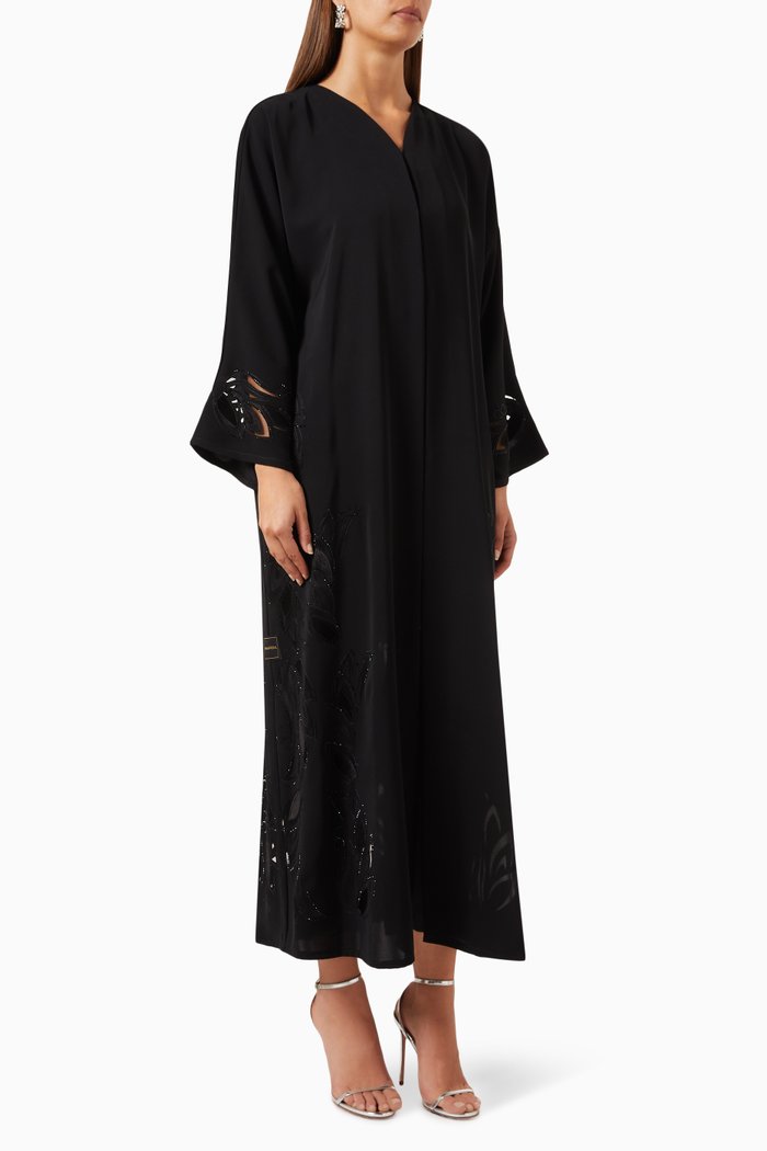 Cut-out Abaya, Black