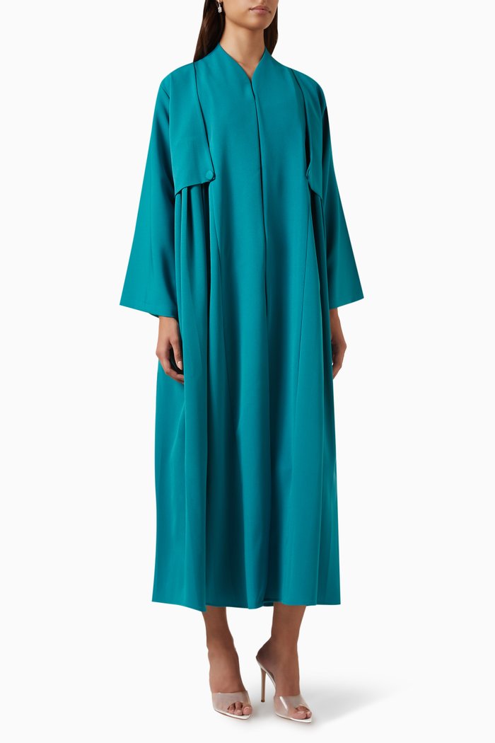 

Lace-trim Abaya, Blue