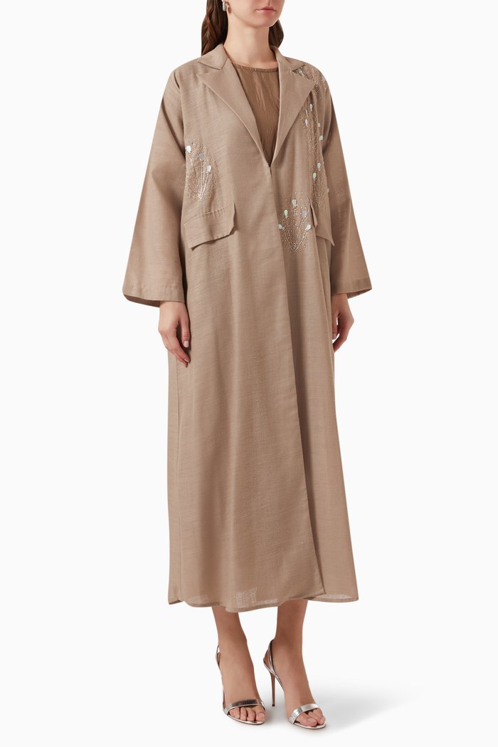 

Embellished Abaya, Brown