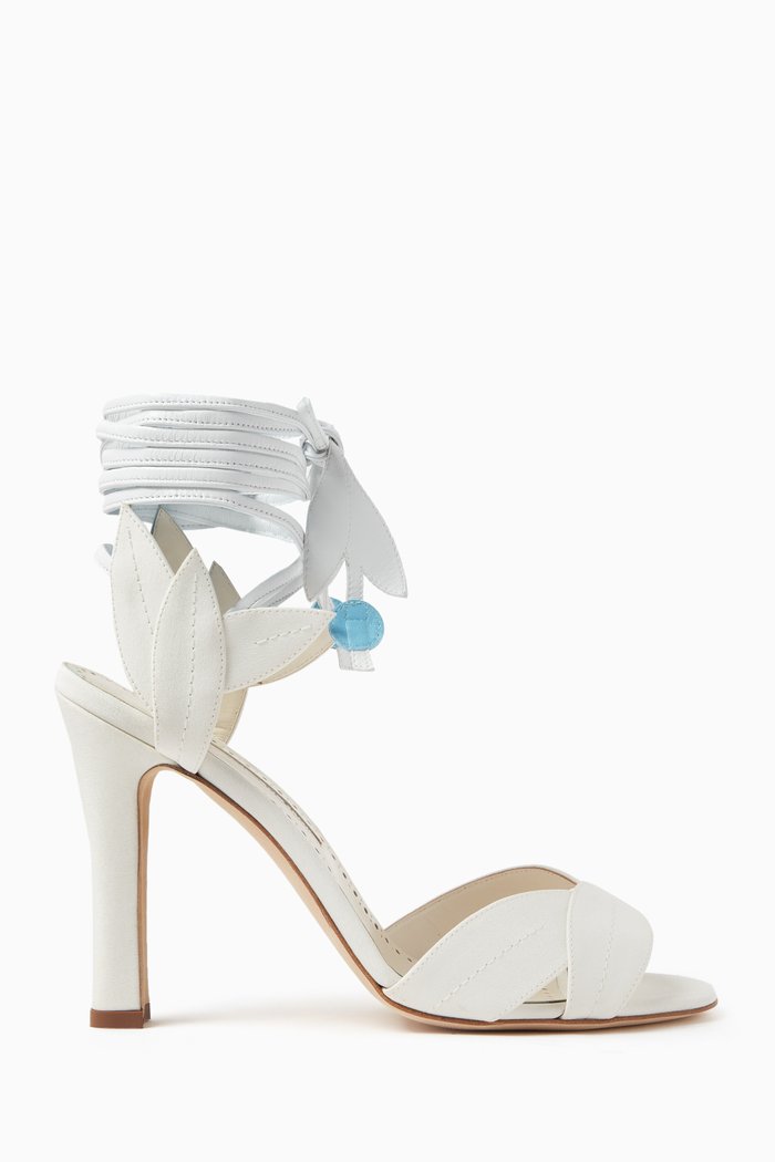 

Ossie23 105 Lace-up Sandals in Crepe de Chine & Nappa, Neutral