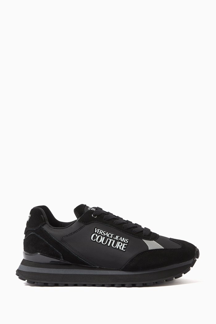 

Spyke Low Top Sneakers in Canvas and Suede, Black