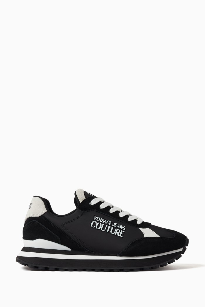 

Spyke Low Top Sneakers in Canvas and Suede, Black