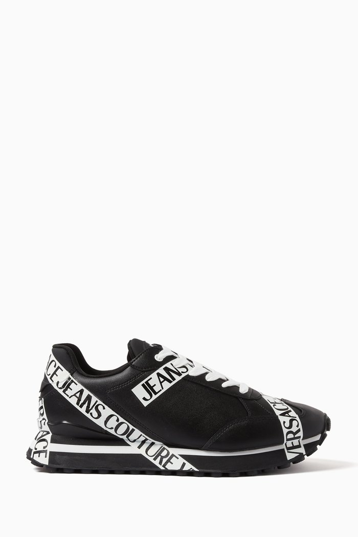 

Spyke Low Top Sneakers in Leather and Suede, Black