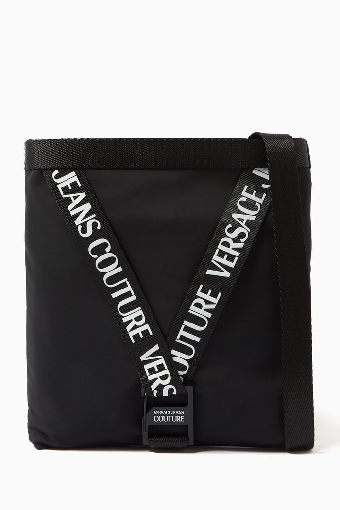 

Logo V Webbing Messenger Bag in Nylon, Black