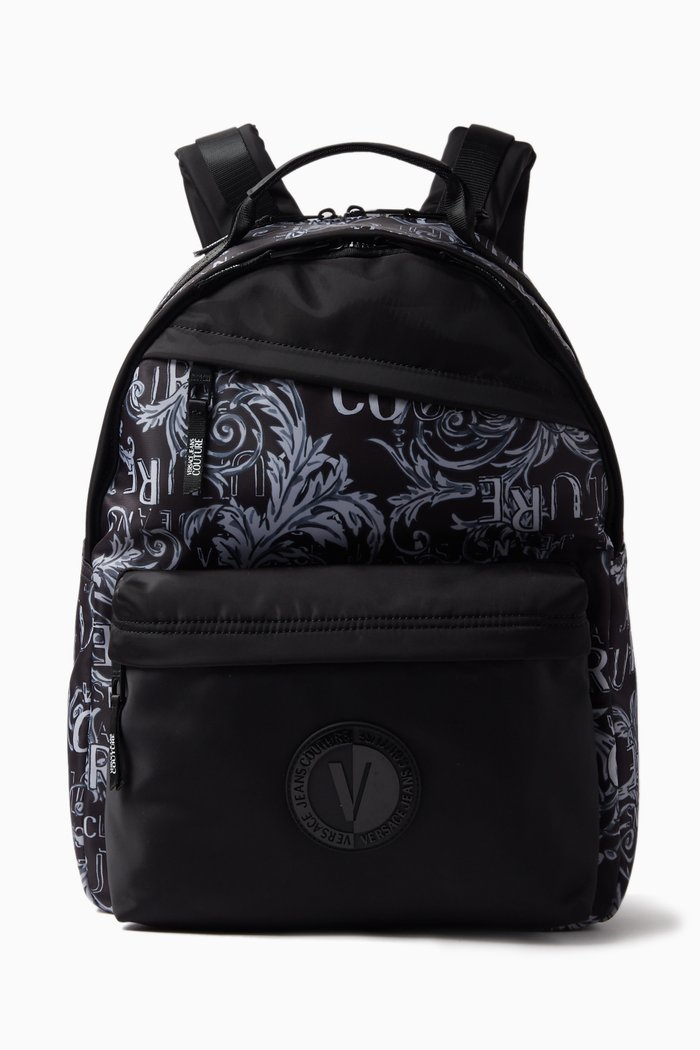 

Couture Letter Logo Backpack in Nylon, Grey