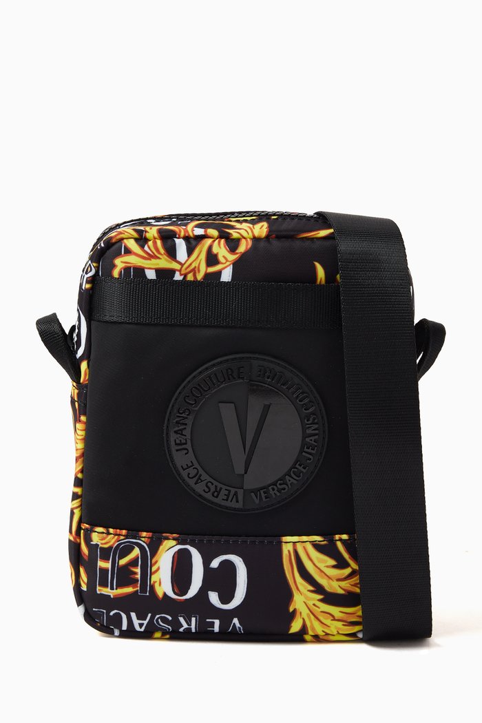 

Couture Logo Paint Messenger Bag in Nylon, Gold