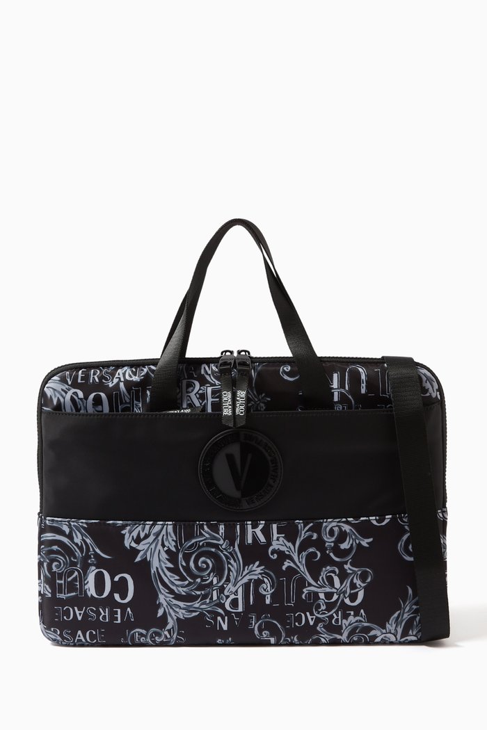 

Couture Logo V-emblem Briefcase, Grey