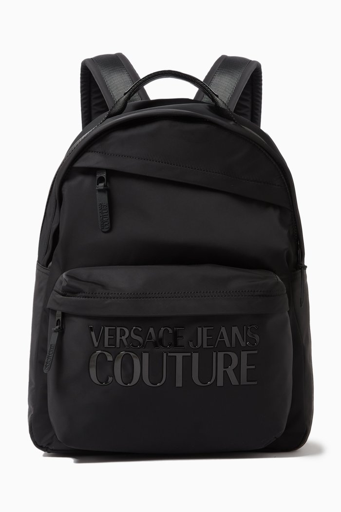 

Letter Logo Backpack in Nylon, Black