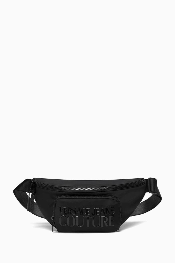 

Couture Letter Logo Belt Bag in Nylon, Black