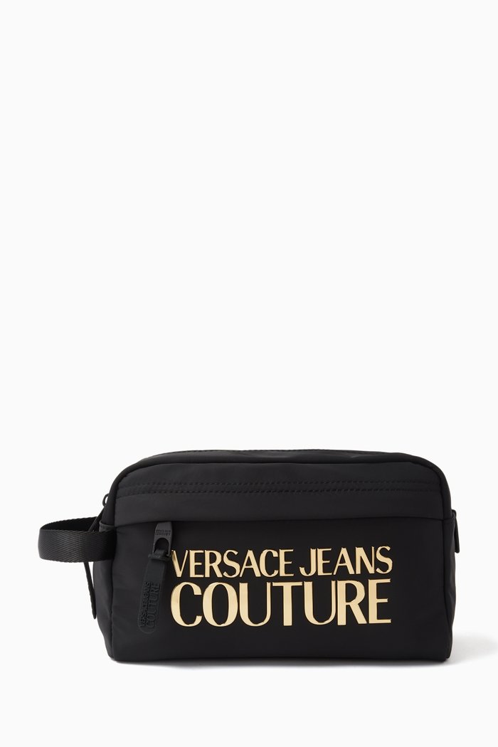 

Icon Couture Logo Wash Bag in Nylon, Gold