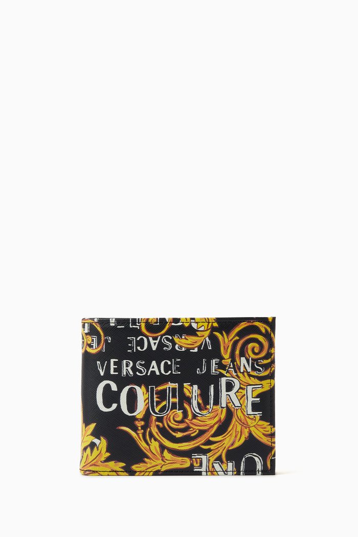 

Couture Logo Bi-fold Wallet in Leather, Gold