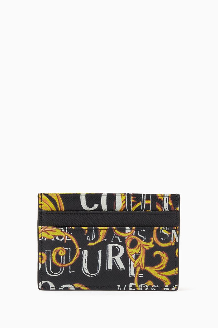 

Couture Logo Card Holder in Leather, Gold