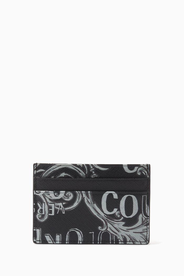 

Couture Logo Card Holder in Leather, Grey