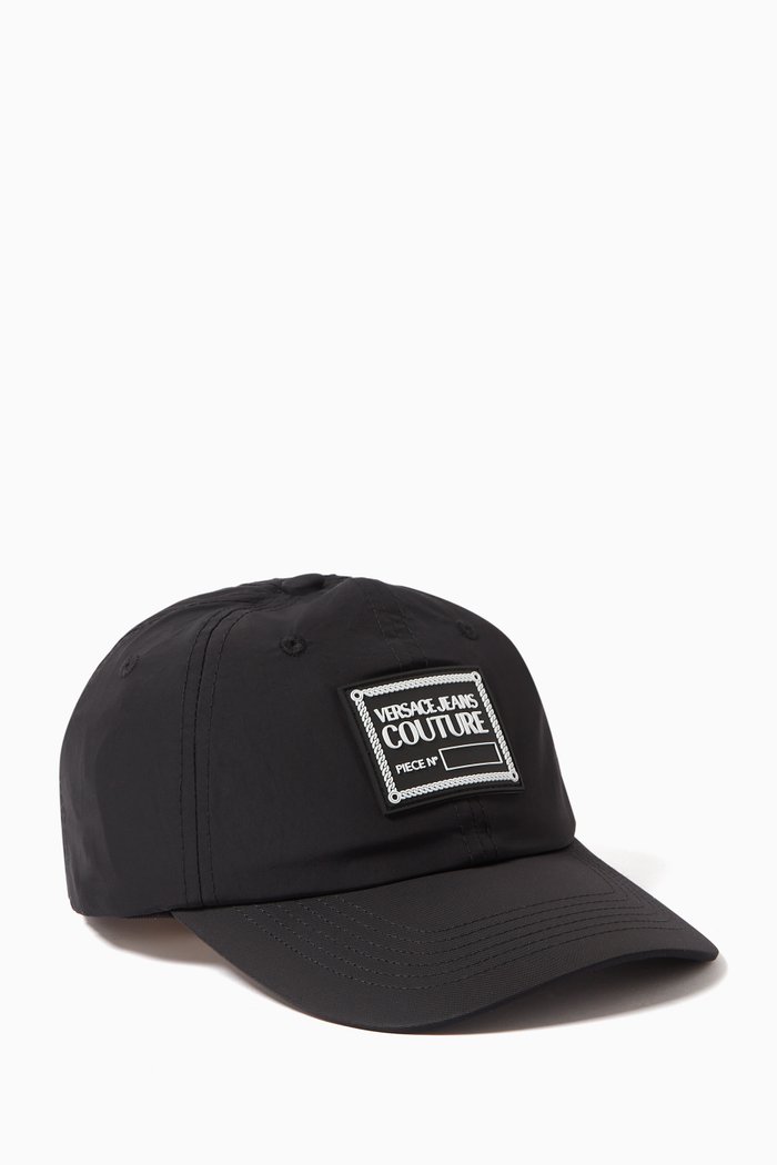

Logo Patch Baseball Cap in Nylon Blend, Black