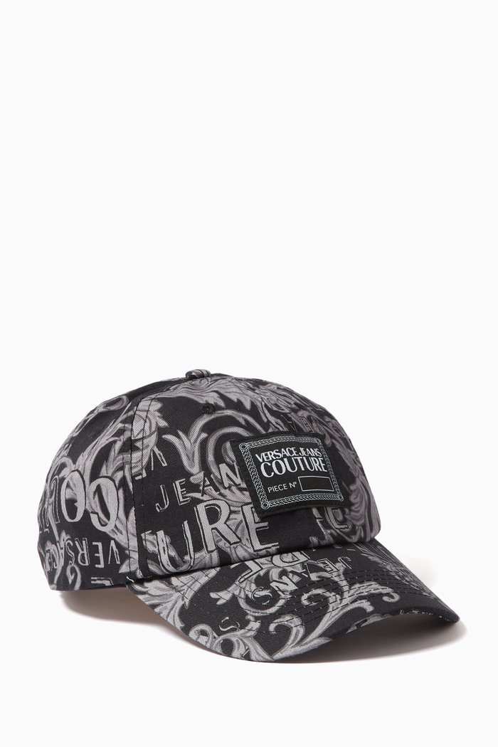 Couture Logo Patch Baseball Cap in Cotton, Grey