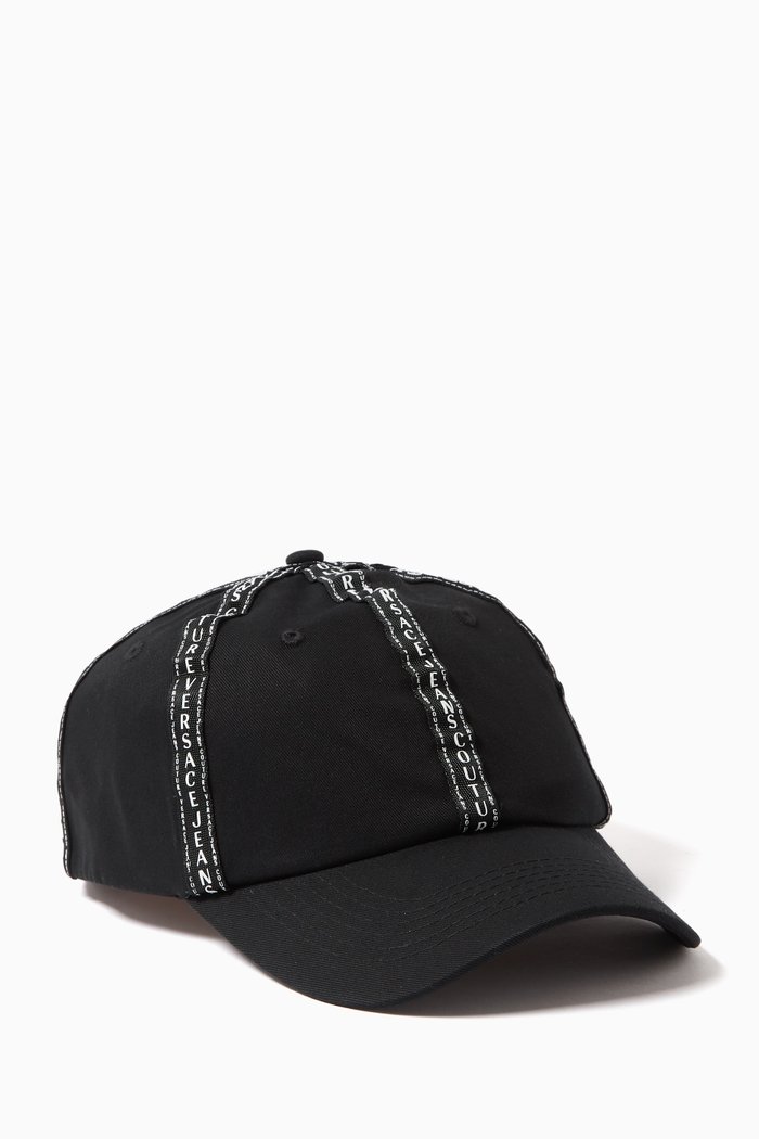 

Logo Tape Baseball Cap in Cotton, Black