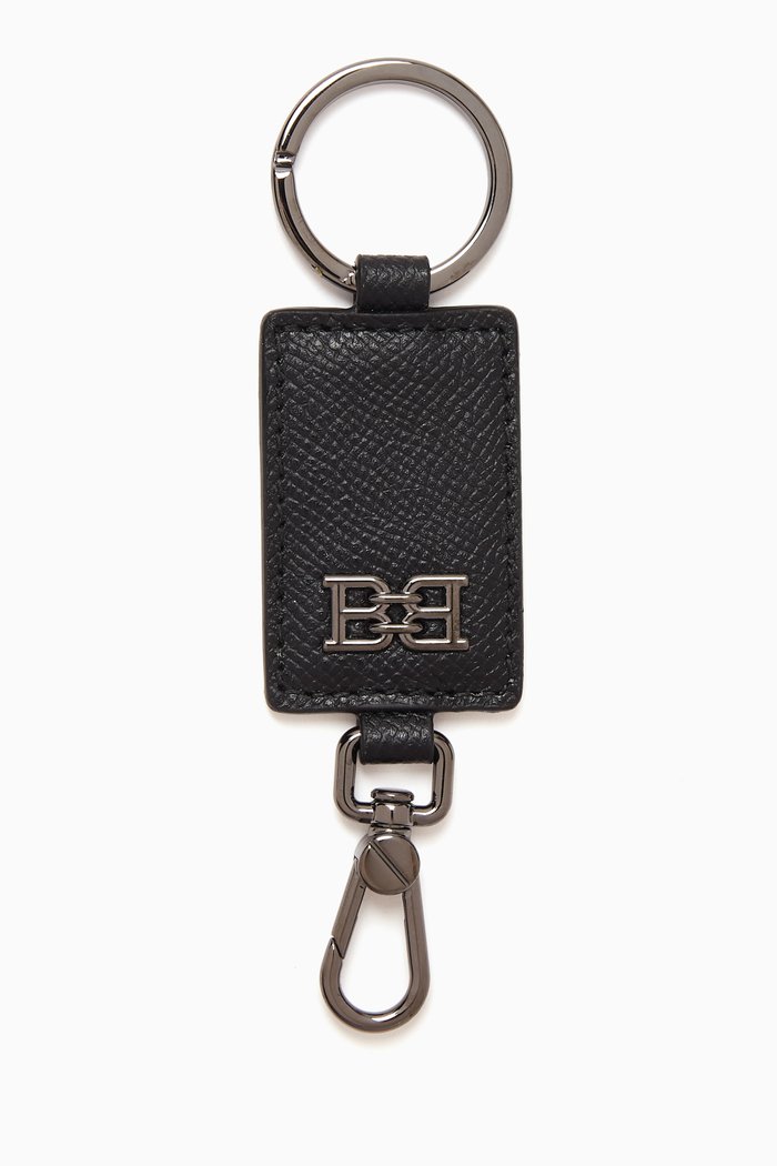 Monogram Keyholder in Leather, Black