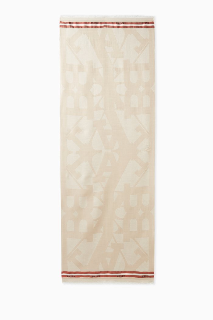 

B-Chain Scarf in Silk, Neutral