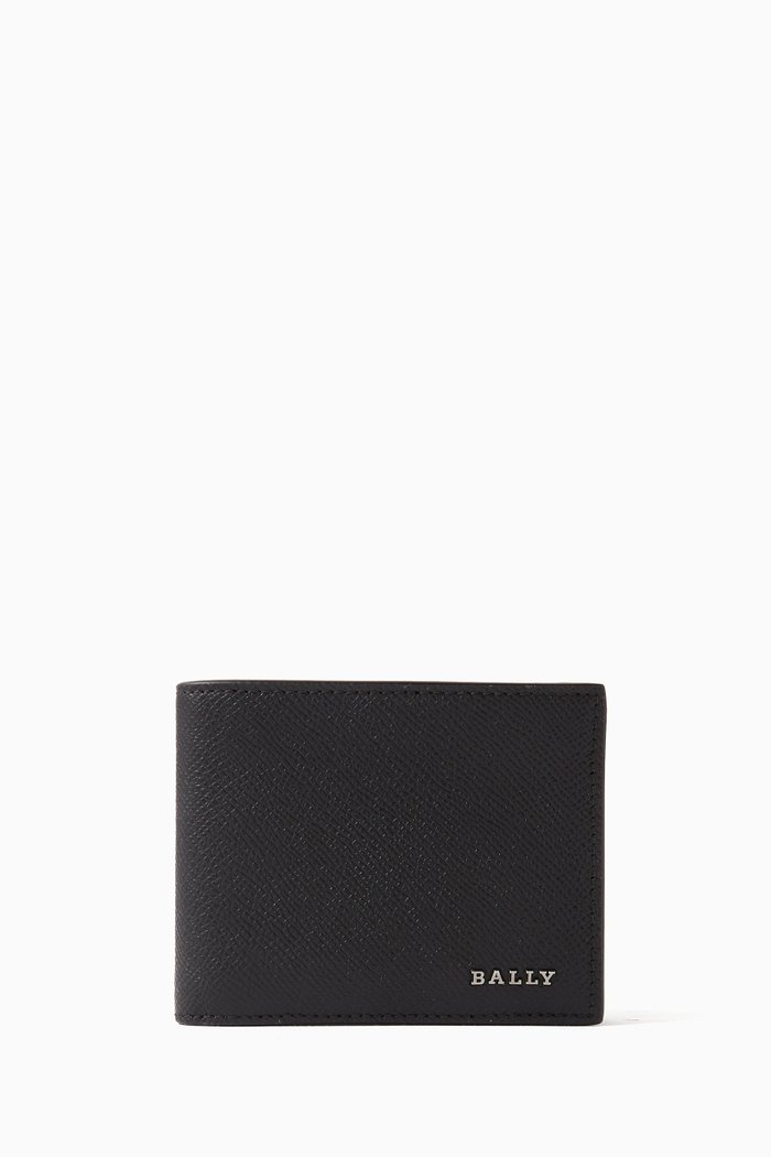

Bevyett Bi-fold Wallet in Embossed Calf Leather, Blue