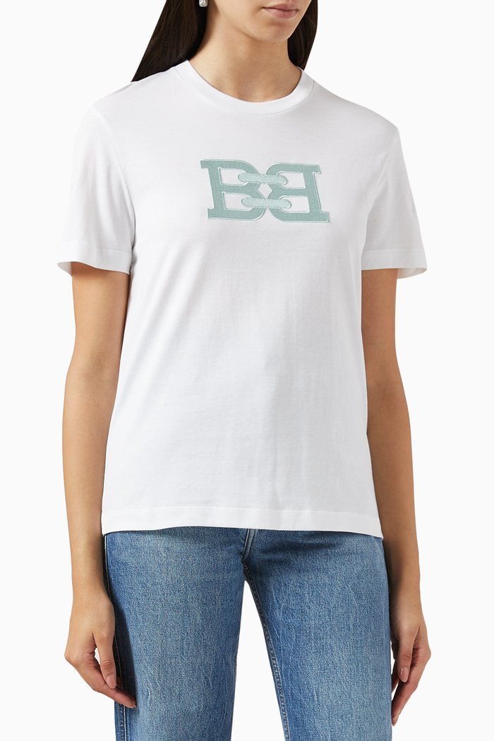 Logo T-shirt in Jersey, Neutral