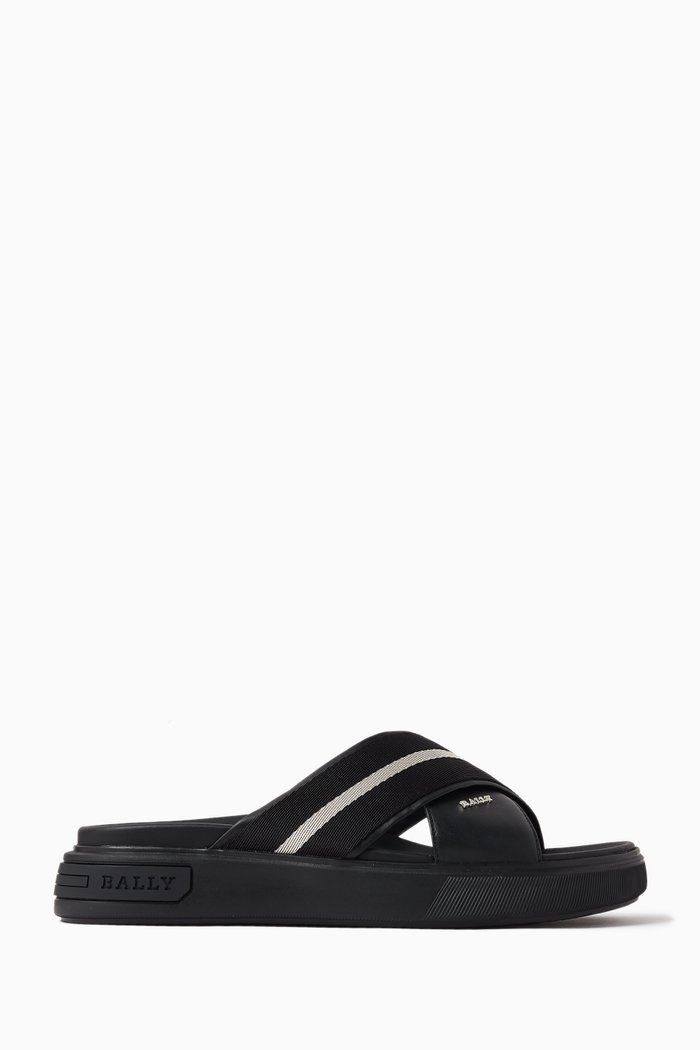 

Jake Sandals in Calf Leather, Black