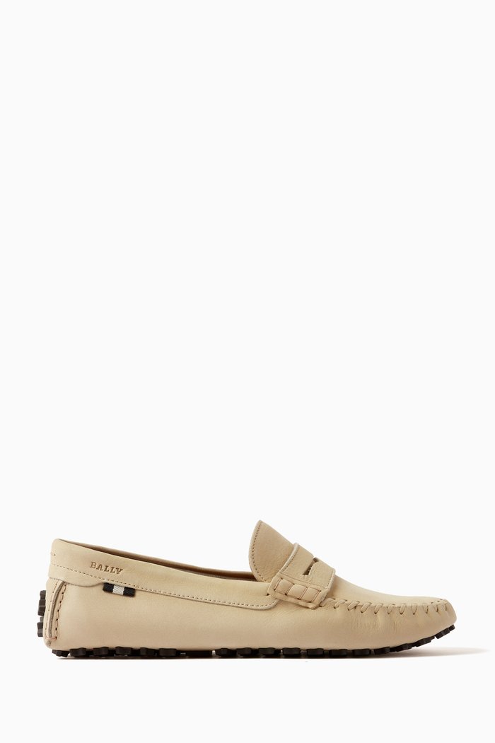

Lamby Penny Loafers in Leather, Neutral