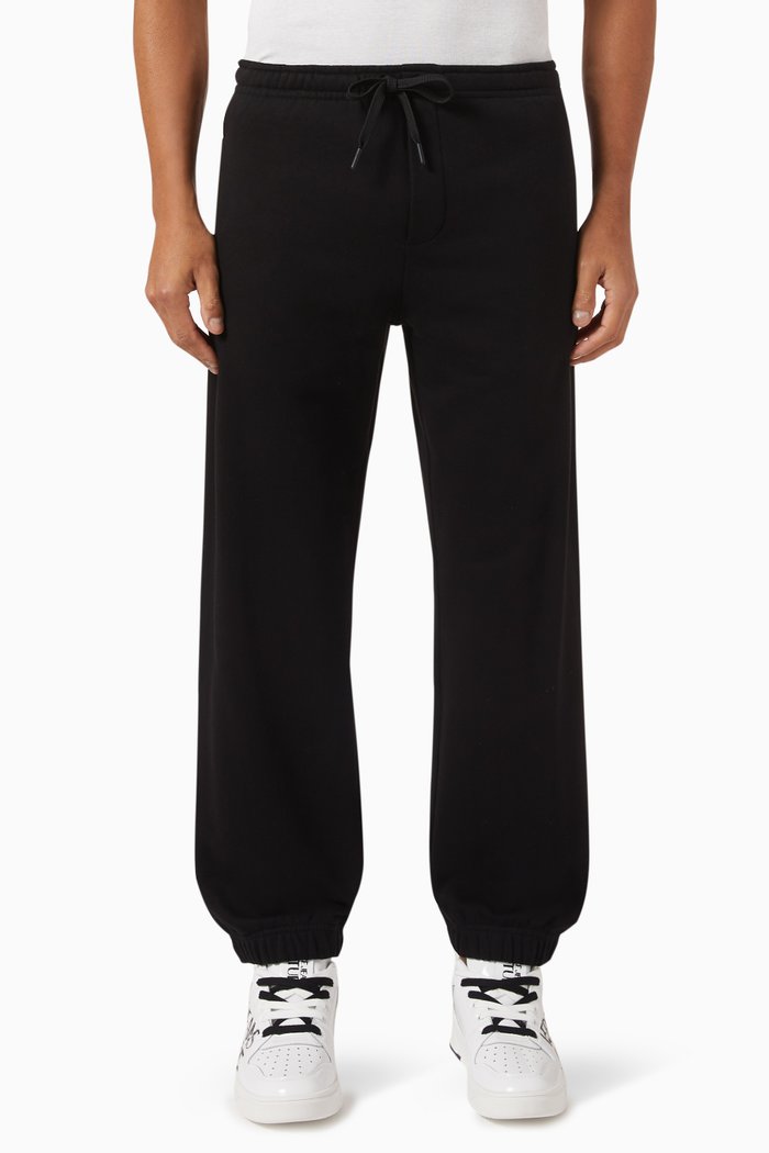 

Roses Logo Sweatpants in Cotton Fleece, Black