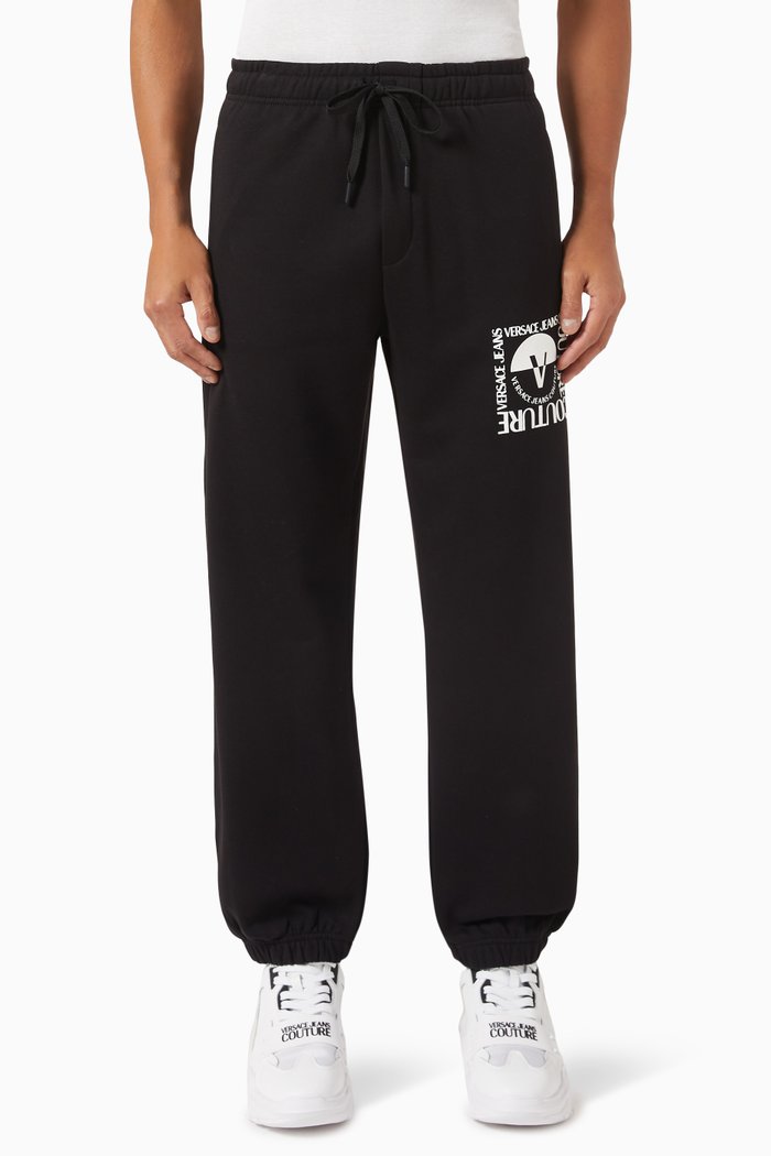 Logo Sweatpants in Cotton Fleece, Black