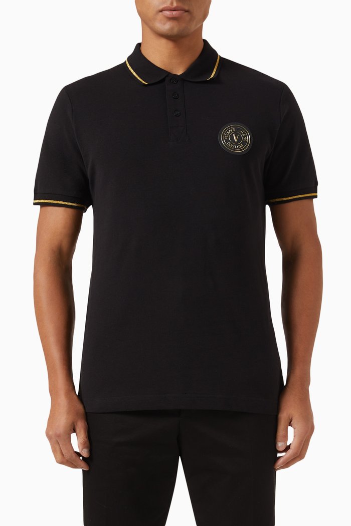

Logo Polo Shirt in Cotton Piqué, Black