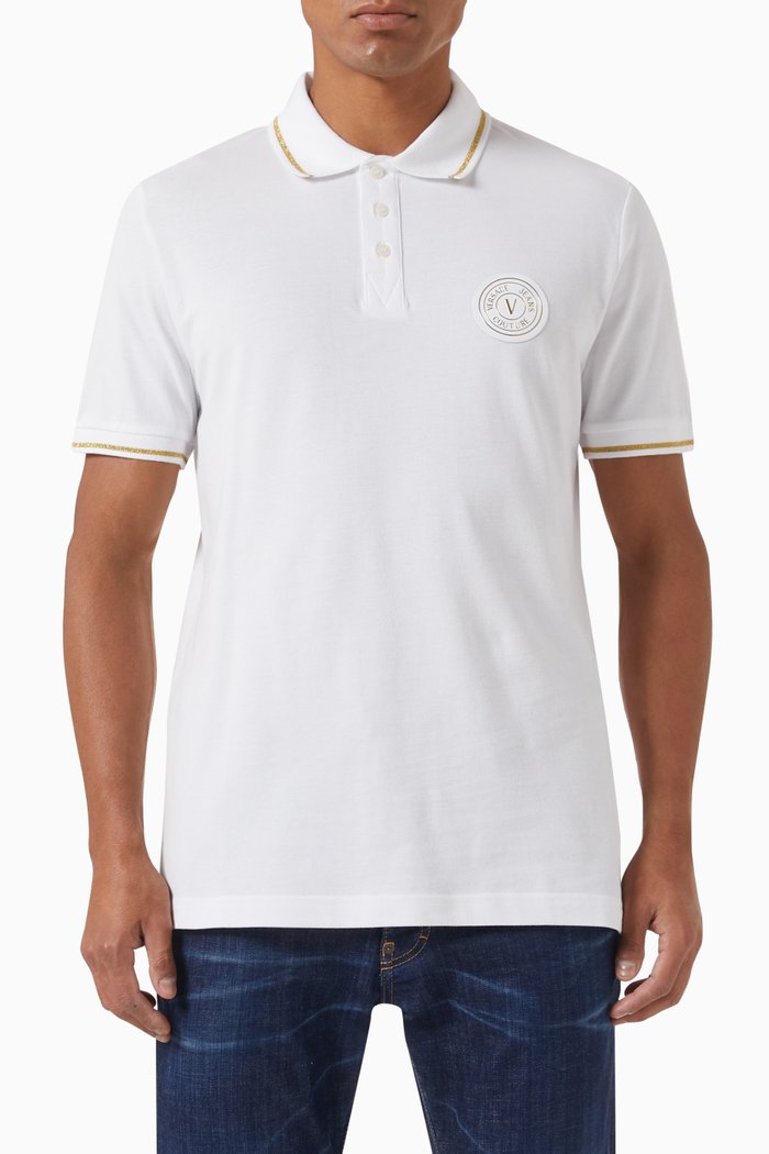 

Logo Polo Shirt in Cotton Piqué, White