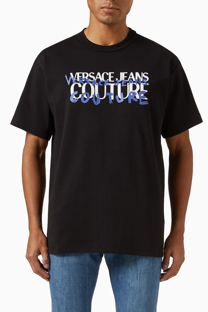 

Grafitti Logo T-shirt in Cotton Jersey, Black