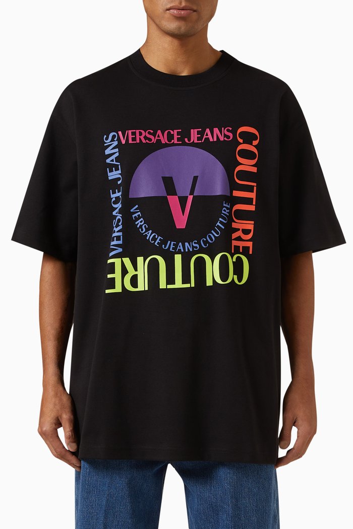 

Square Emblem T-shirt in Cotton Jersey, Black