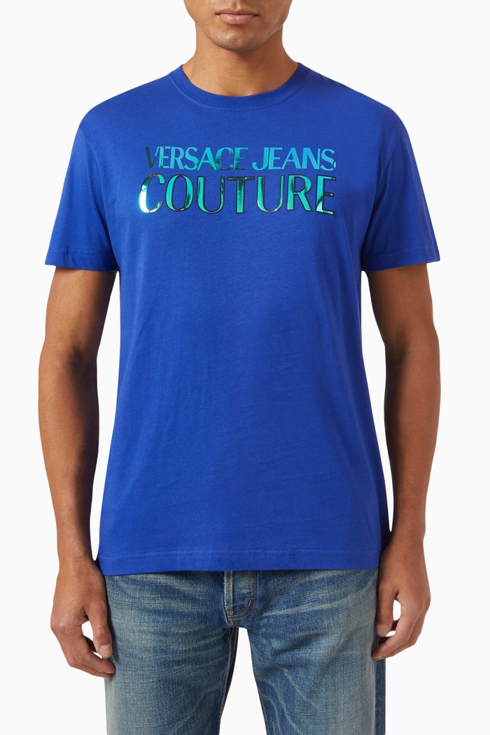

Foil Logo T-shirt in Cotton Jersey, Blue