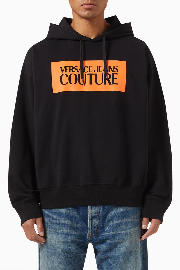 

Square Logo Hoodie in Fleece, Black