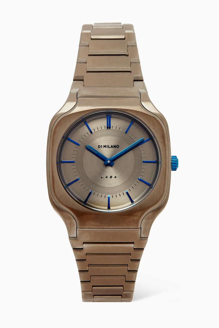 

Square Stainless Steel Watch, 37mm, Grey