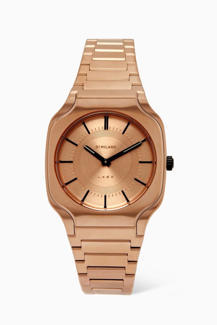 

Square Quartz Stainless Steel Watch, 37mm, Rose gold
