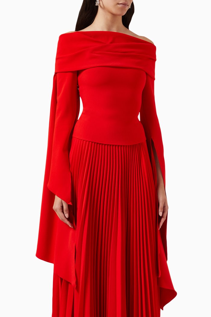 

Stella Off-Shoulder Blouse, Red