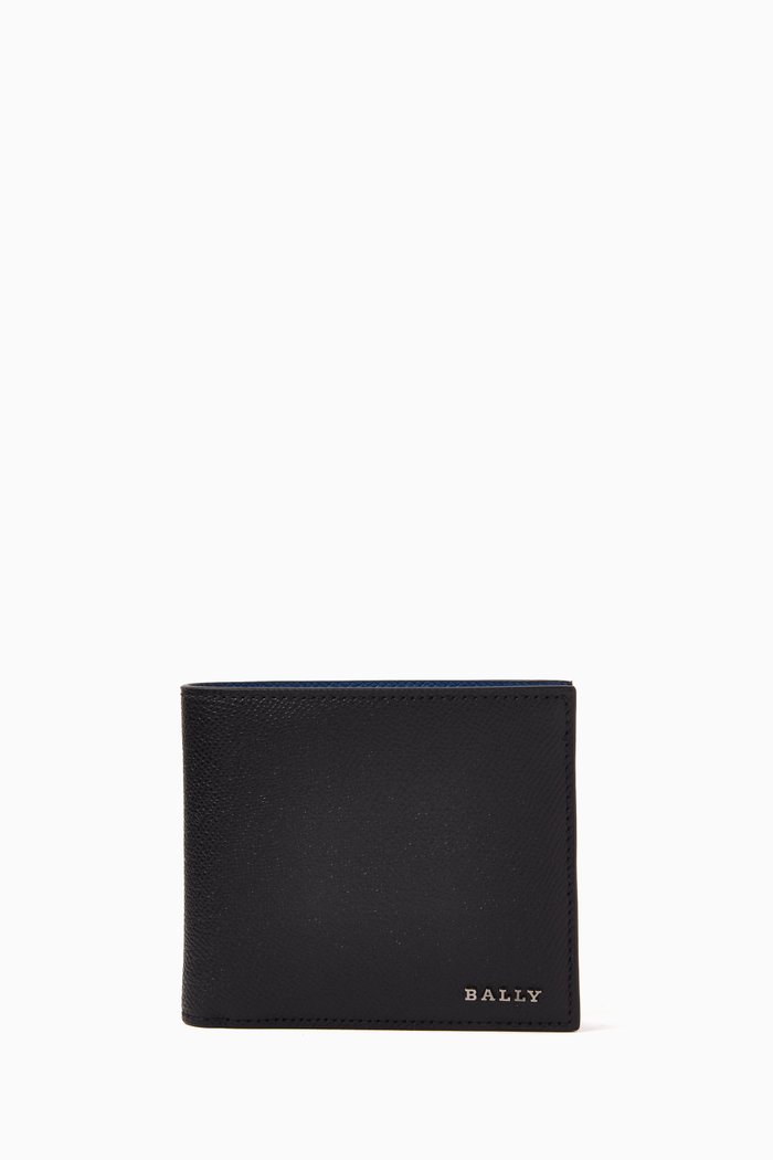 

Bollen Bi-fold Wallet in Calf Leather, Blue