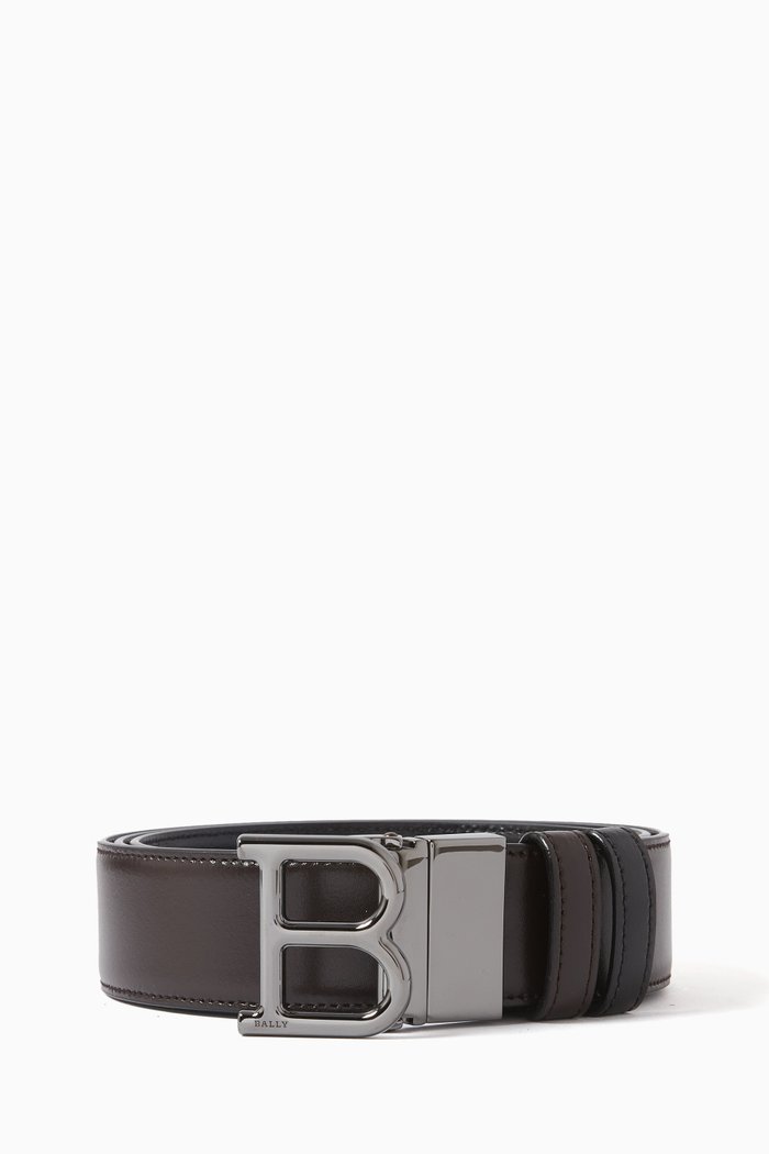 

B Buckle Belt in Bovine leather, Brown