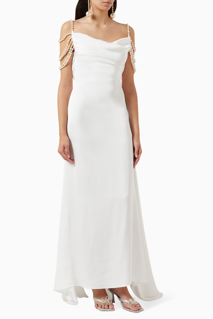 

The Bridal Kristen Dress in Satin, White