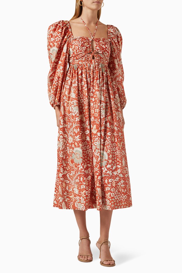 

Alessa Dress in Poplin, Orange