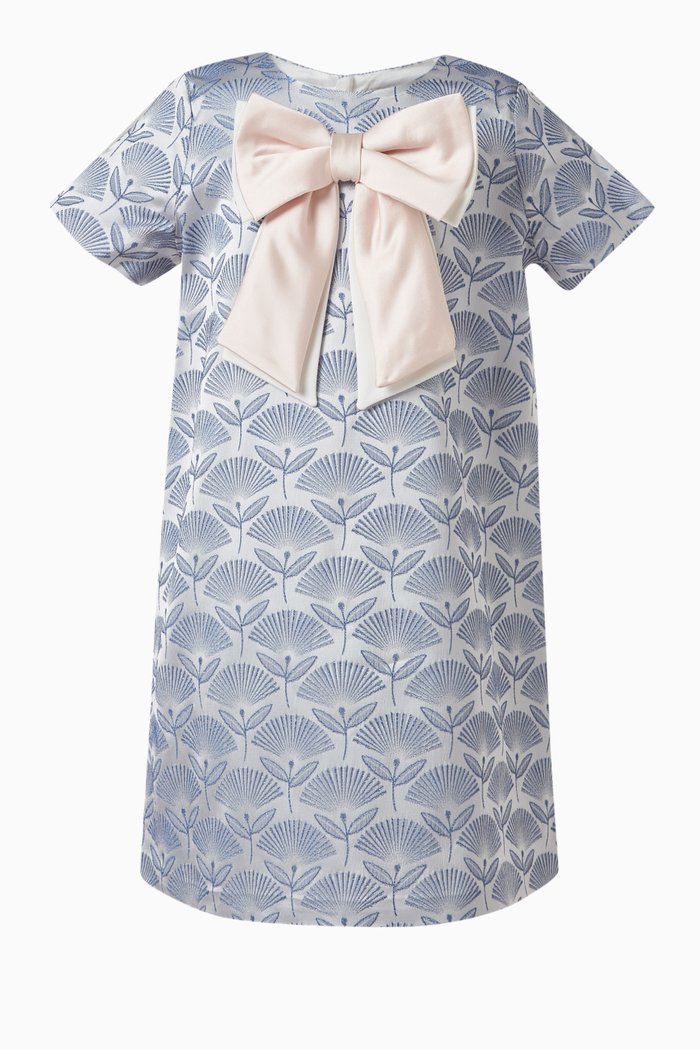 

Double Bow Shift Dress, Blue