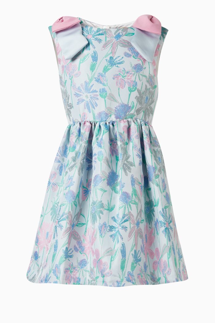 

Shoulder Bow Bodice Dress, Blue