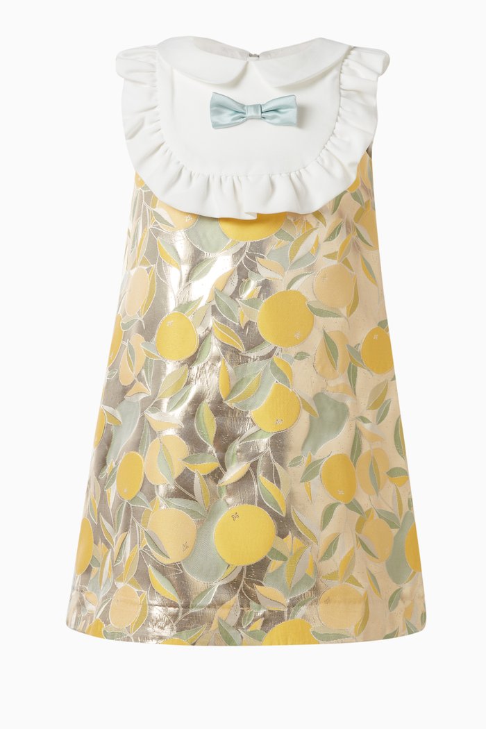 

Ruffle Bib Shift Dress, Multicolour