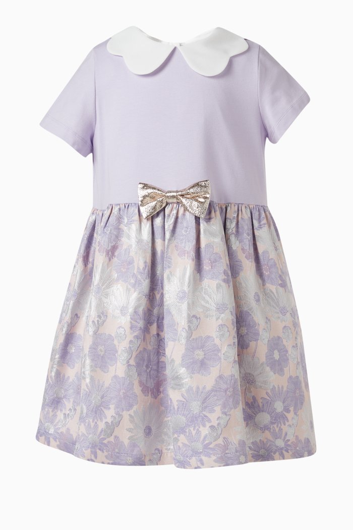 

Scalloped Collar Jersey Dress, Purple